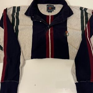 Chaps Striped Rugby Shirt - Cropped